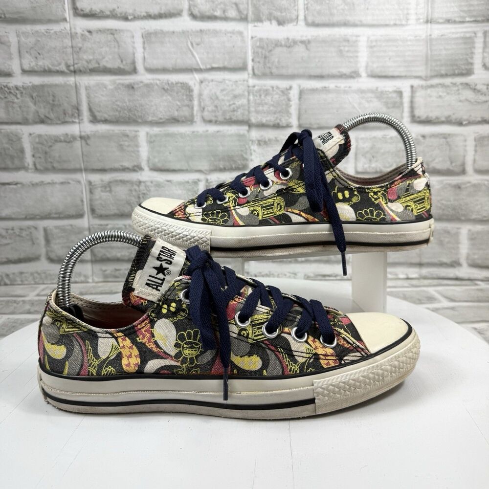 Converse All Star Chuck Taylor Graffiti Music Theme Low Top Canvas Women's 9